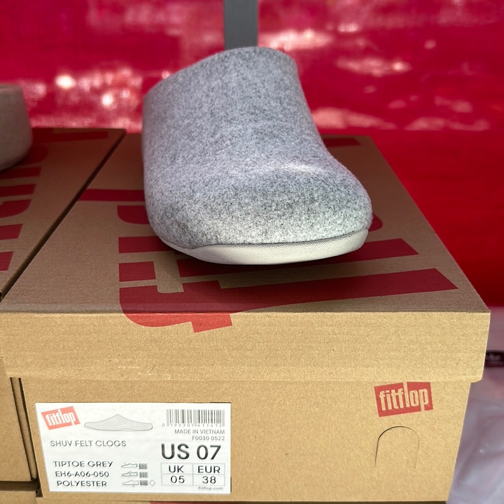 Fitflop Shuv Felt Clogs Size:8